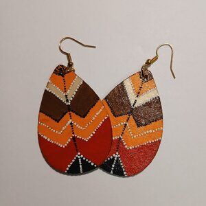 Afrocentric Earrings / Wooden Earrings / Handmade Earrings